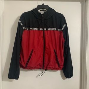 Hollister red and black windbreaker size XL